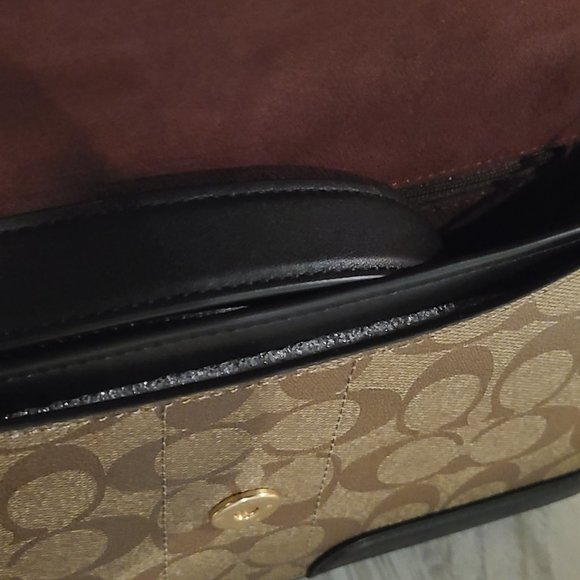 Nwt COACH Georgie Shoulder Bag In Colorblock Signature Canvas W/Rivets Tabby sty - Picture 7 of 12